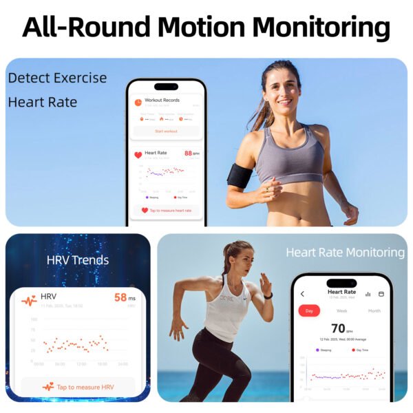 Smart Ring for Women&Men-Activity/Sleep/Heart Rate/HRV/Stress/Women's Health Tracker-IP68 Waterproof/Wearable-No Subscription Fee Required-Compatible with iPhone &Android