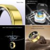 Smart Ring for Women&Men-Activity/Sleep/Heart Rate/HRV/Stress/Women's Health Tracker-IP68 Waterproof/Wearable-No Subscription Fee Required-Compatible with iPhone &Android
